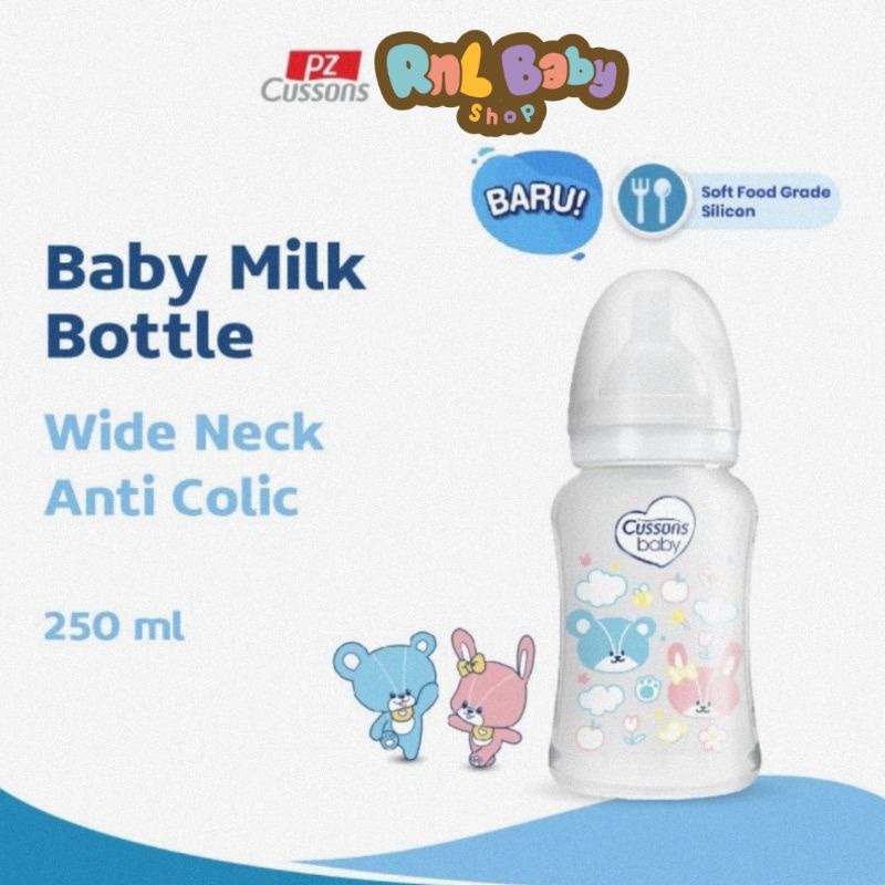 Cussons Baby Milk Bottle PP Wide Neck Anti Colic 250 ml - Botol Susu Bayi