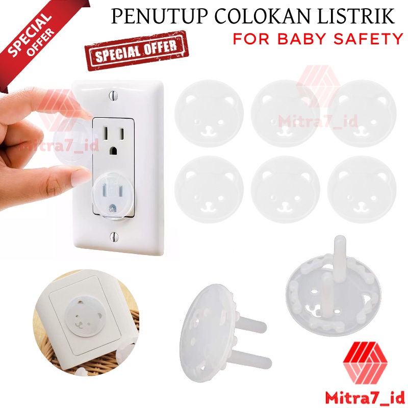 [M7] EU SOCKET PENGMAN COLOKAN LISTRIK MOTIF BERUANG TRANSPARAN / PENGAMAN STOP KONTAK / PENUTUP COLOKAN LISTRIK BABY SAFETY