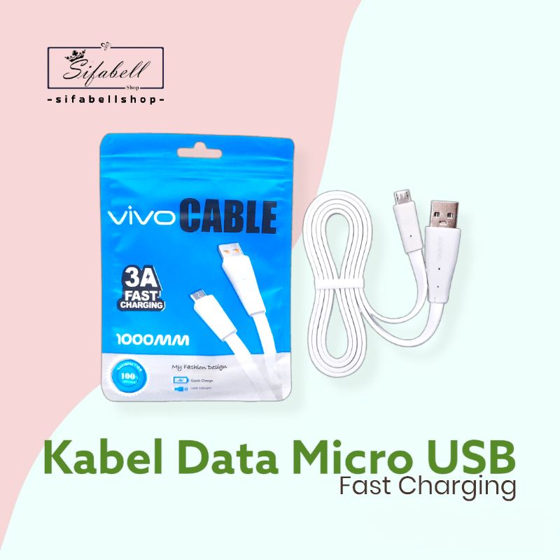 Kabel Data Micro USB Branded 3A Fast Charging Kabel Cas Kabel Charger Packing Plastik