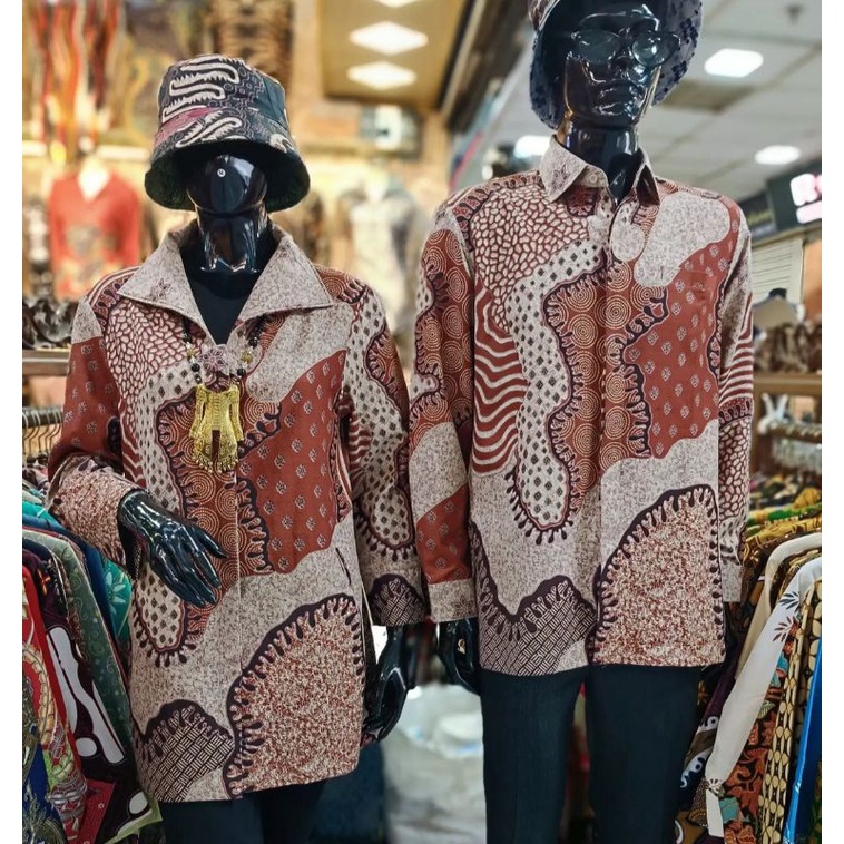Batik dobby solo couole premium/ tunik batik wanita  modern full furing/atasan batik kantor modern