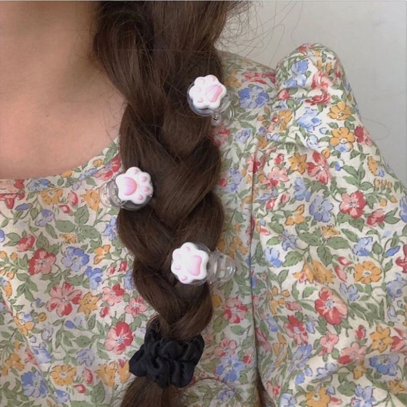 Cute Pink Cat Claw Resin Hair Claw/Cakar Kucing Kecil Klip Rambut Poni Samping Non-Slip/Wanita Perempuan Hiasan Kepala Manis