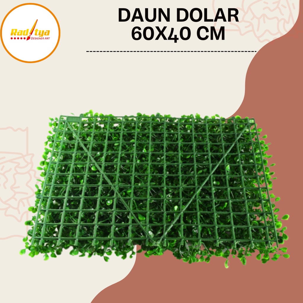 Daun Dolar Artificial Ukuran 60x40 cm Untuk Dekorasi Dinding