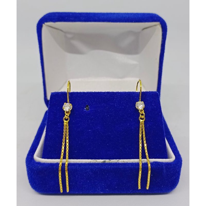 anting kait mp 1 + m. itali 2 panjang / anting perak asli silver 925 lapis emas/ anting fashion wanita terbaru