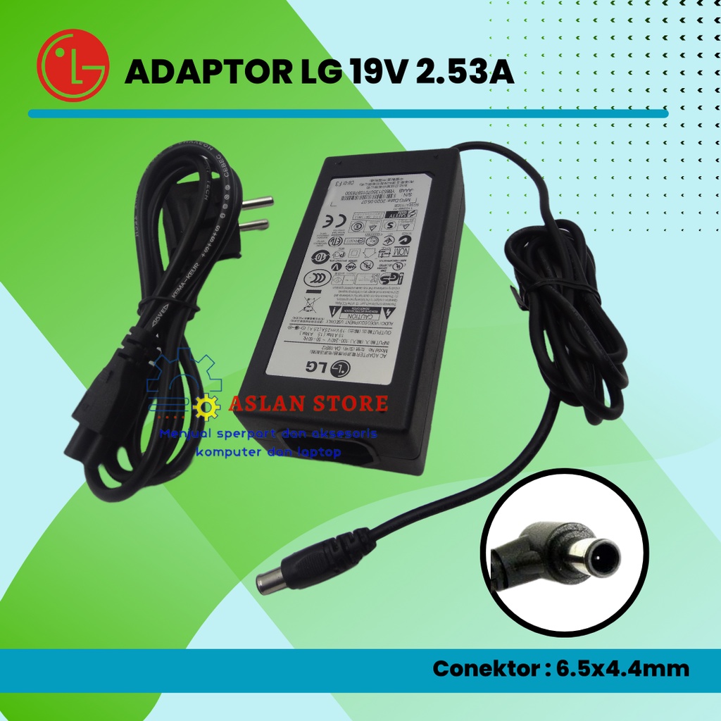 Adaptor Charger LG 19V 2.53A LCAP45 ADS-16FSG-19 LED TV Samsung UA32J4003AR UA32J4003D A4819N_FDY