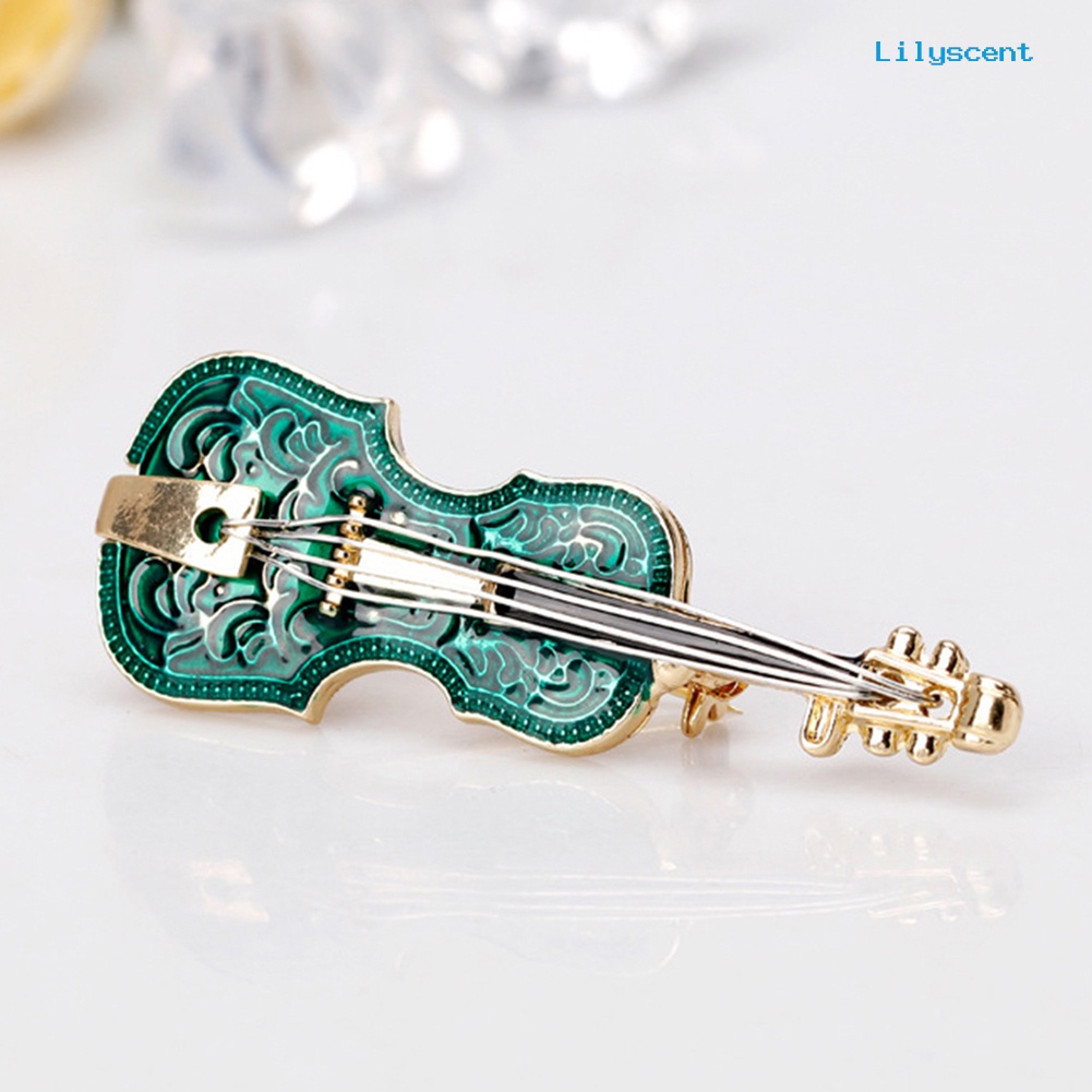 [LS] Unisex Violin Bentuk Enamel Instrumen Bros Pin Korsase Jas Lapel Dekorasi