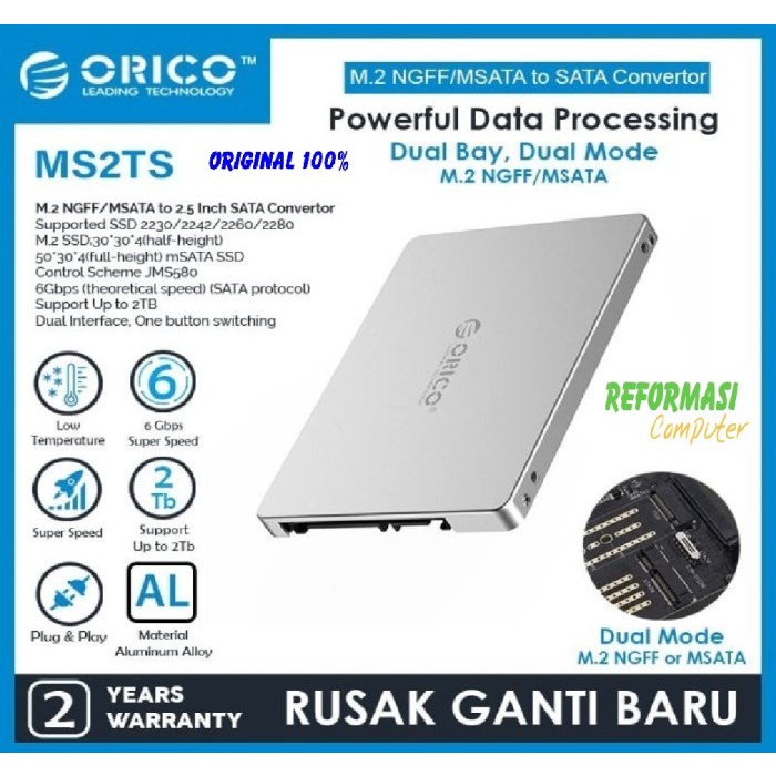 Dck Orico Ms2Ts (M.2 Sata + Msata To 2.5" Sata Converter)