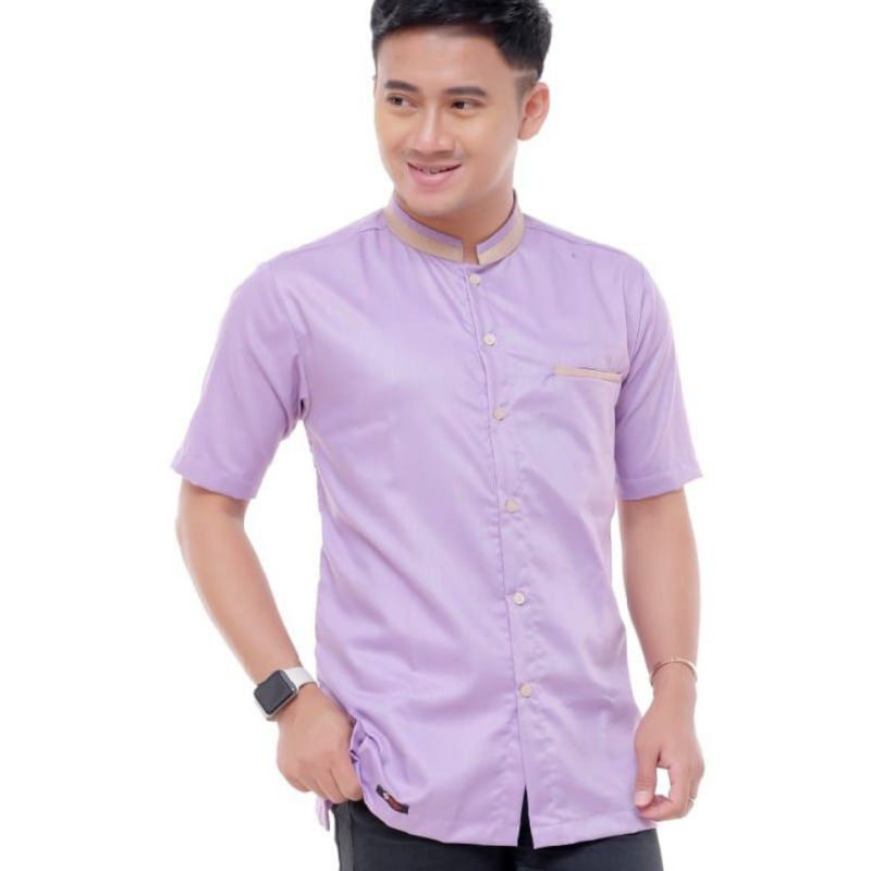 Baju Couple Koko Ayah&Anak lilac coksu baju couple keluarga