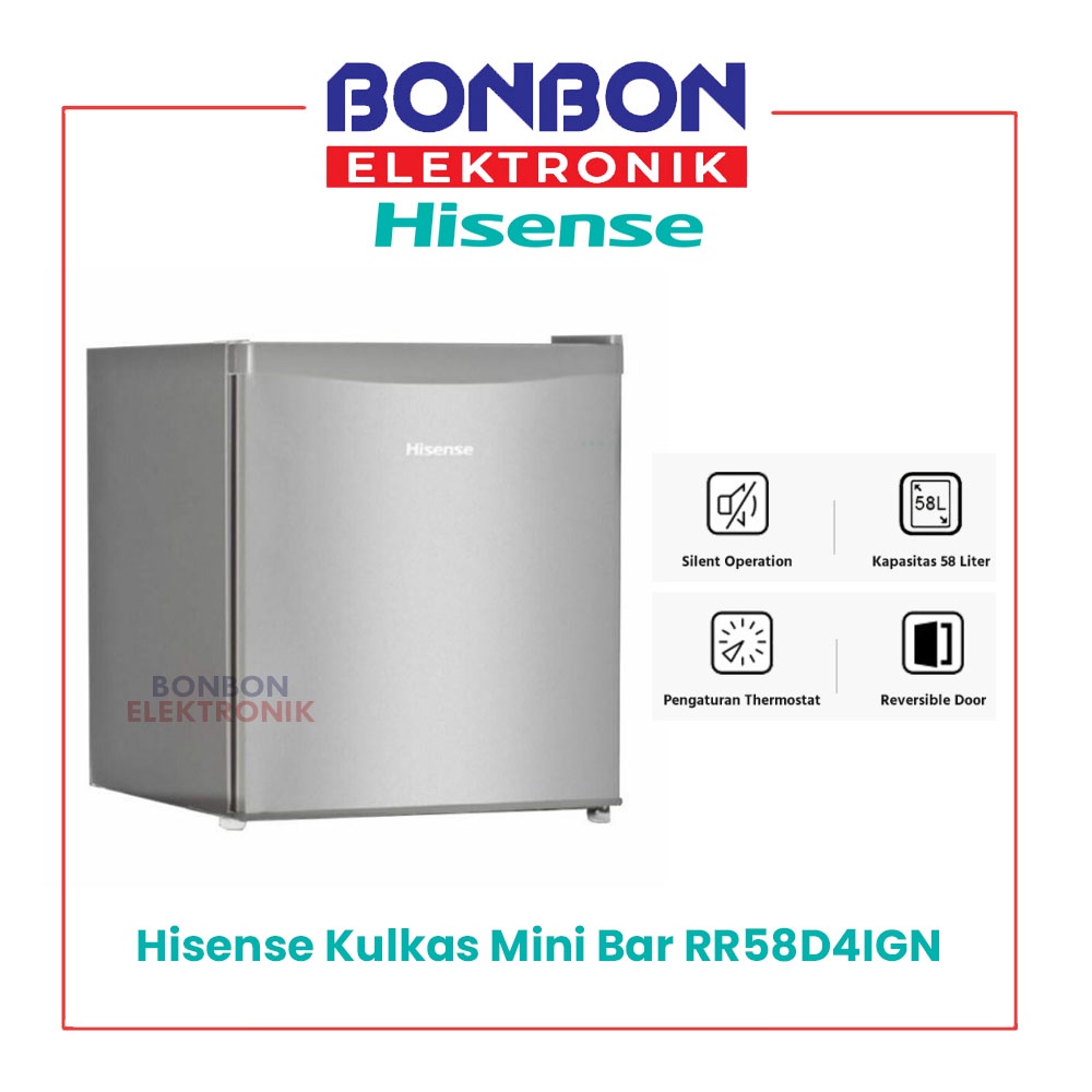 [GOSEND/GRAB] Hisense Kulkas Mini Portable 58L RR58D4IGN Minibar /RR58