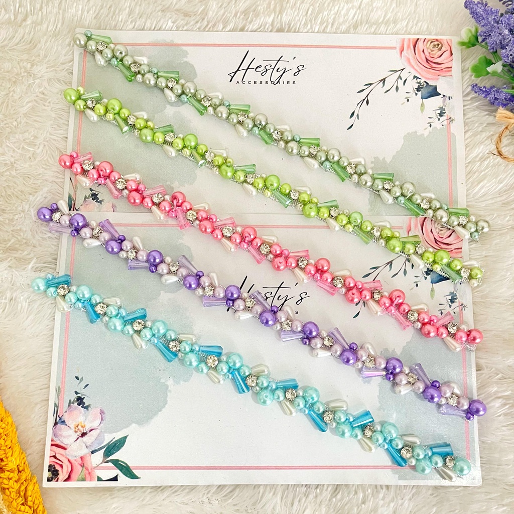 Payet Rangkai mutiara HN7/Payet kristal/Payet Mutiara/Renda Mutiara/ Payet Mewah/ bisa custom warna