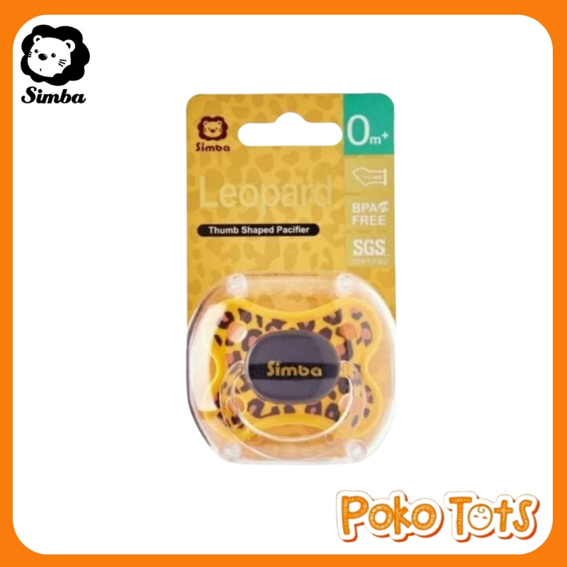 Simba Leopard Thumb Shaped Pacifier With Case 0-6m Soother Pacifier Empeng Bayi Simba Leopard