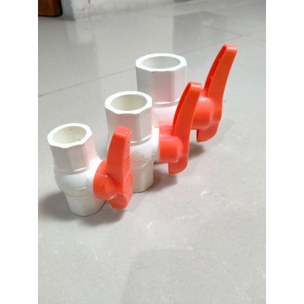 ballvalve pvc 1/2&quot; 3/4&quot; 1&quot; vpr putih stop kran PVC polos