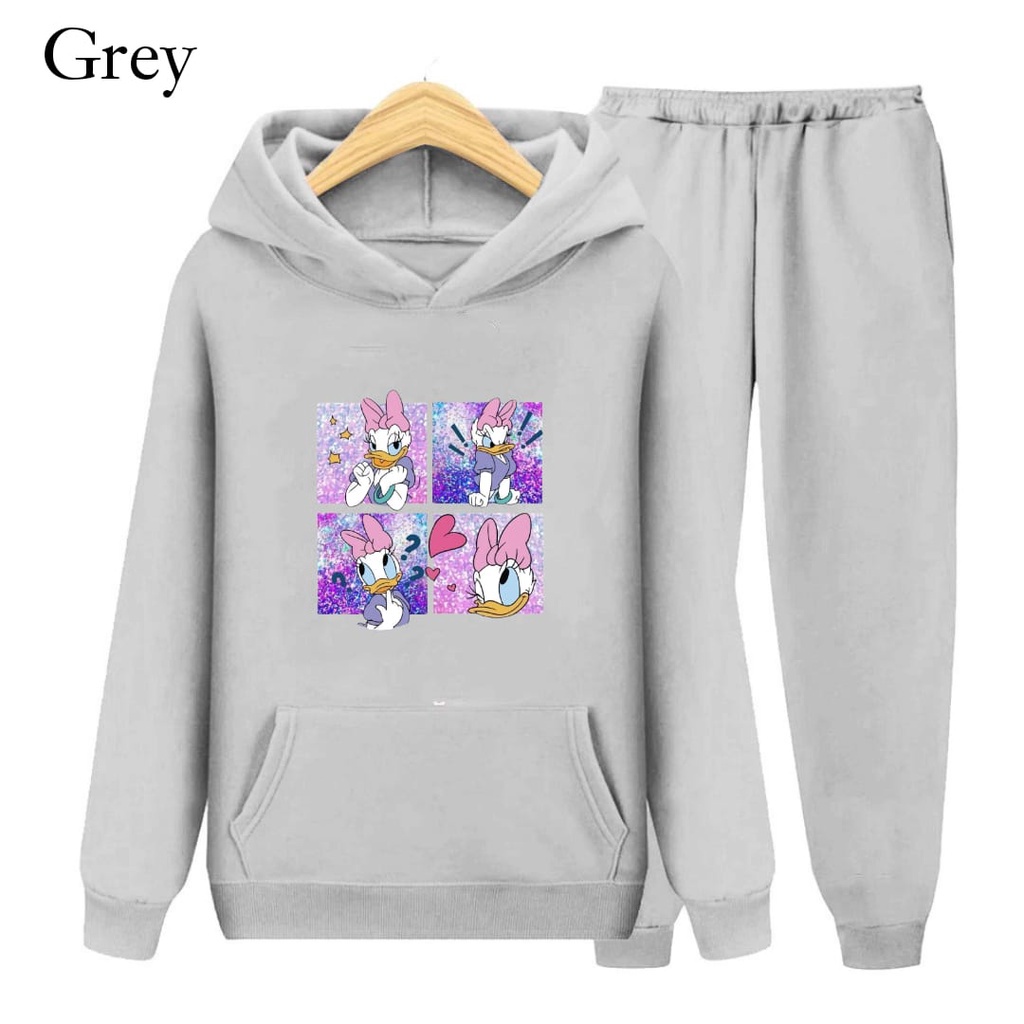 Hzl_outfit Setelan Sweater Hoodie Daisy Duck Anak Perempuan/ Setelan Sweater Anak Anak