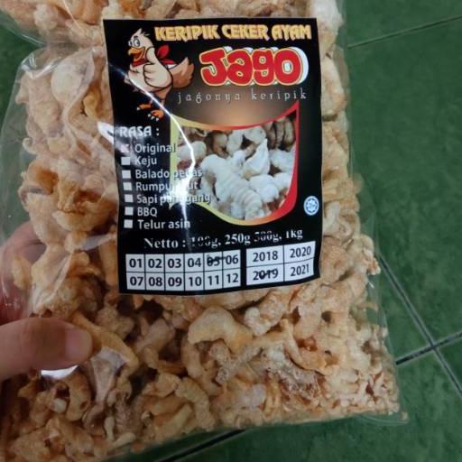 

Promo | KP8 | Keripik ceker ayam original 250 gr kripik snack keto kerupuk ketogenic cakar chicken feet