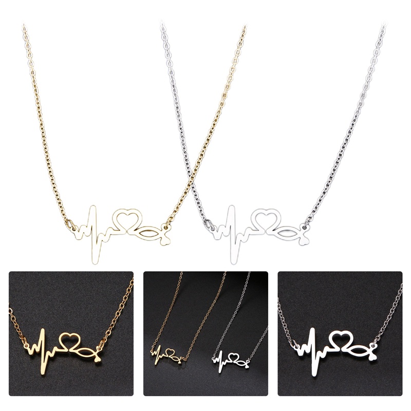 Heartbeat Gold Kalung Wanita Cinta Hati Kalung Anti Karat