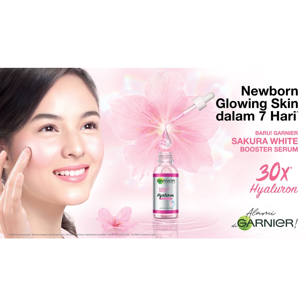 ☘️Yuri Kosmetik☘️ Garnier Sakura Glow Hyaluron 30x Booster Serum Skin Care 30 ml