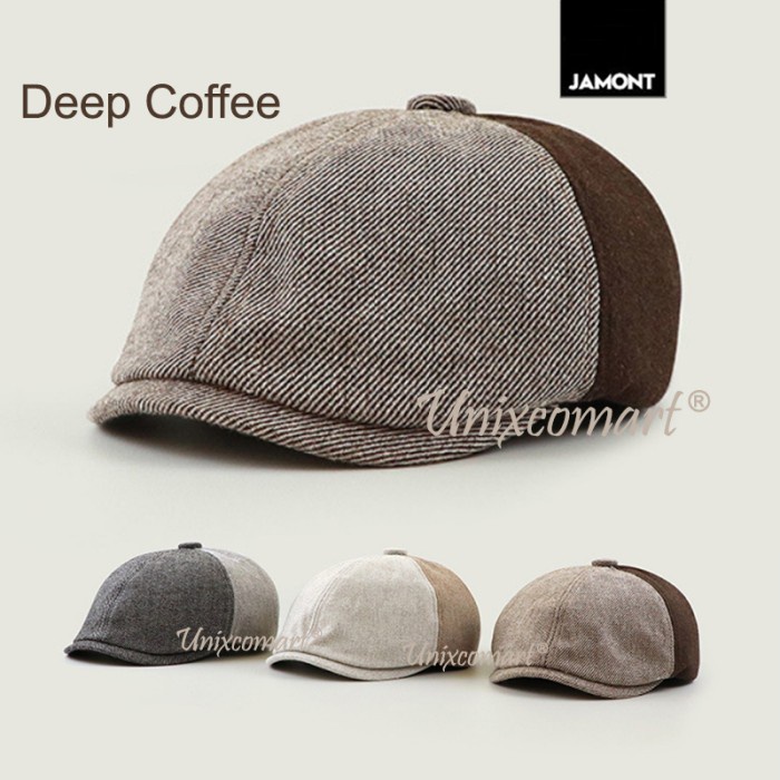 Topi Topi Baret Duncan Jamont Style Newsboy Flat Beret Hat Pelukis Patino