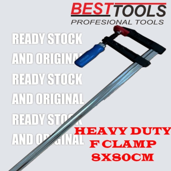 F Clamp 8x80cm Heavy Duty Handle Kayu / Klem F / Klem Kayu / Catok