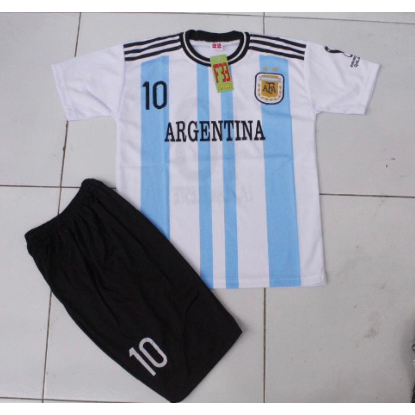 STELAN BOLA ANAK ARGENTINA 3 BINTANG STOK READY USIA 3-14 THN