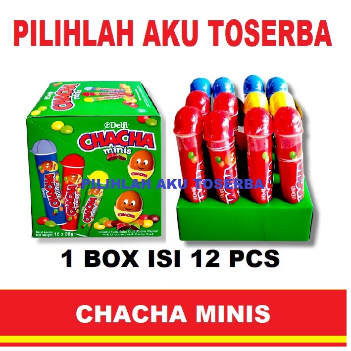 CHACHA MINIS Tube Milk Chocolate - ( HARGA 1 BOX ISI 12 pcs )