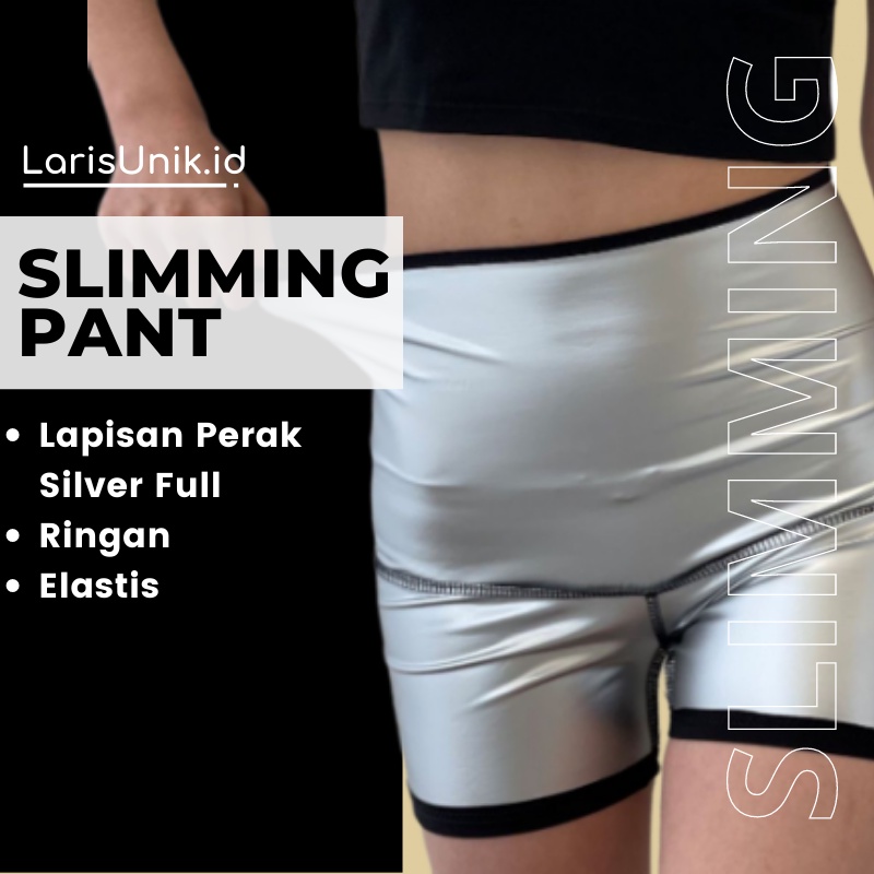 Celana Pendek Olahraga Hotpants Hotpans Hotpant Pembakar Peluntur Susut Lemak Tubuh Badan Wanita Jumbo Clana Sport Pakaian Olahraga Senam Aerobic Gym Fitness Fitnes Lari Pelangsing Perut Buncit Fat Burner Wanita Perempuan Cewek Cewe Full Silver Premium