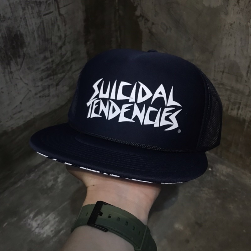 Topi Trucker Band New Original SUICIDAL TENDENCIES Navy