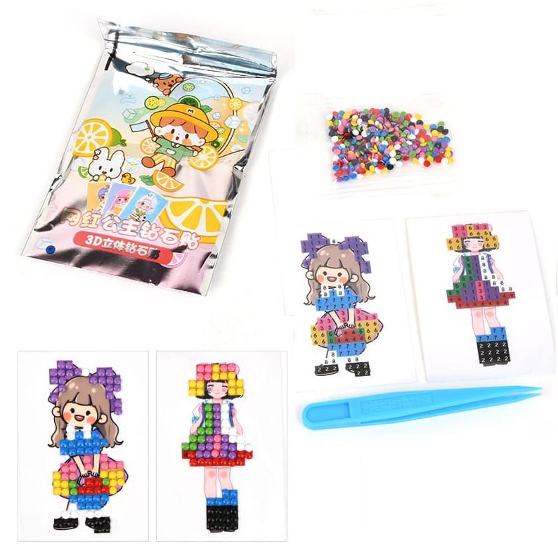 DIY Beads Tempel Diamonds Painting Craft Manik Sticker Korea Momo Kreasi Anak