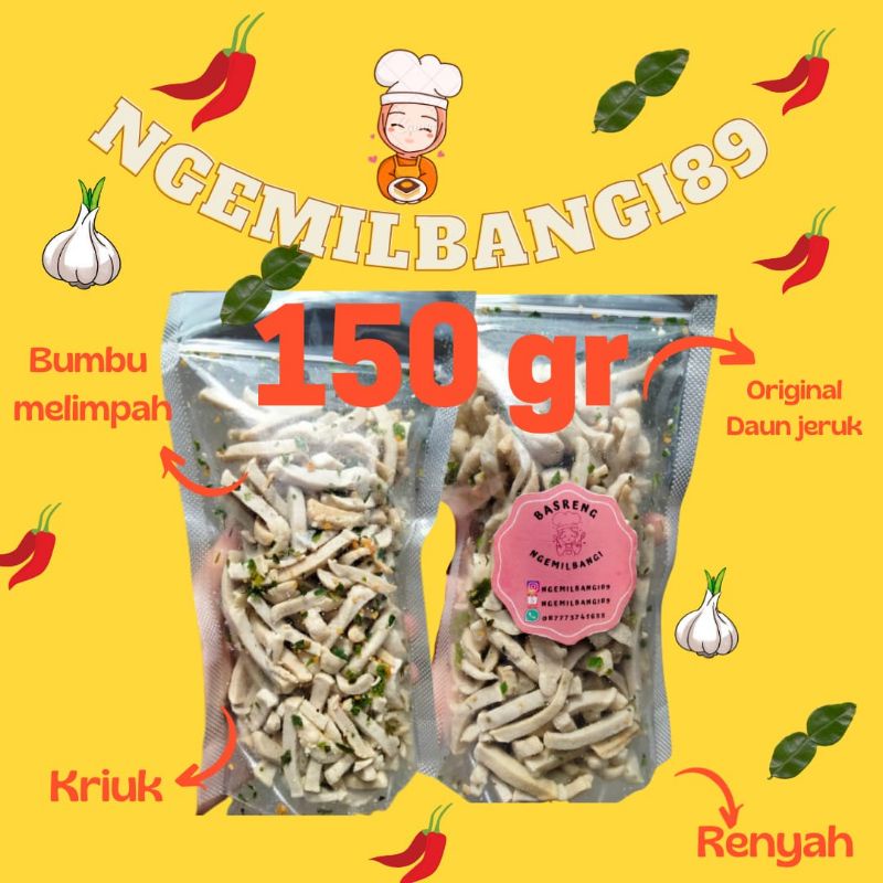 

Basreng Ngemilbangi89 Original daun jeruk Asin Gurih renyah 150 gr