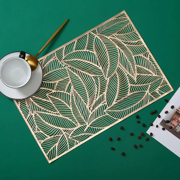 "'''] Placemat Alas Piring Tatakan Piring Makan Warna Gold Emas Silver