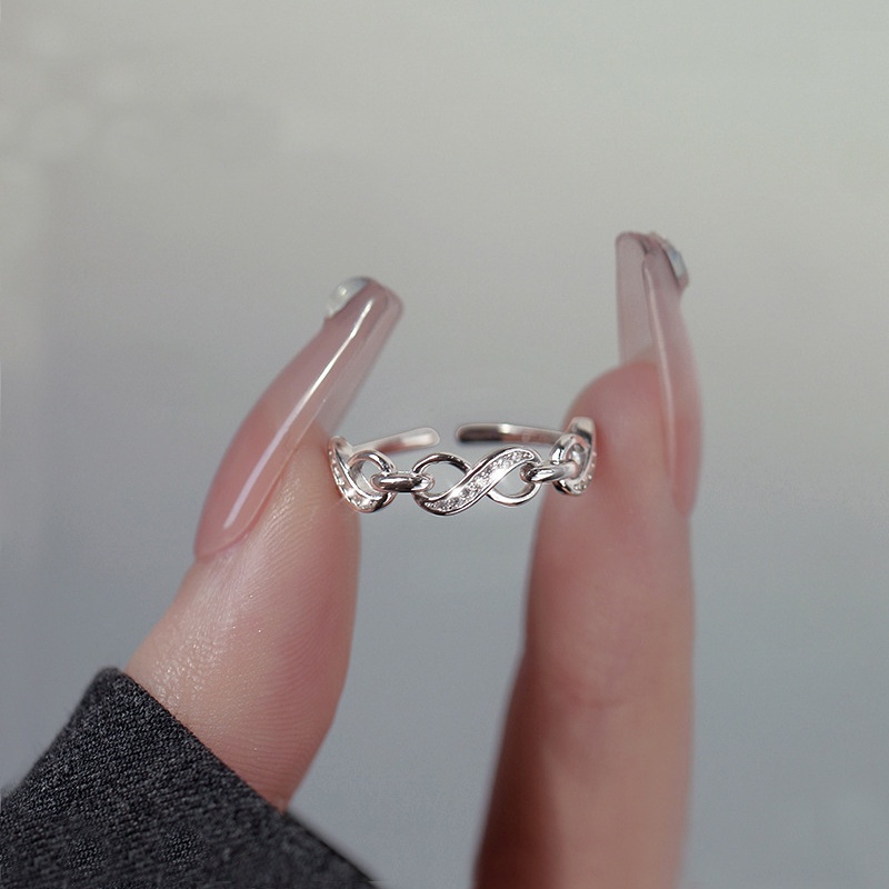 S925 Perak Cinta Tak Berujung Cincin Aksesoris Hadiah