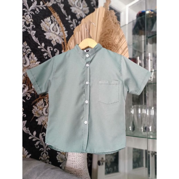 kemeja anak warna sage green kemaja anak warna sage kemeja koko anak warna sage green kemeja koko wa