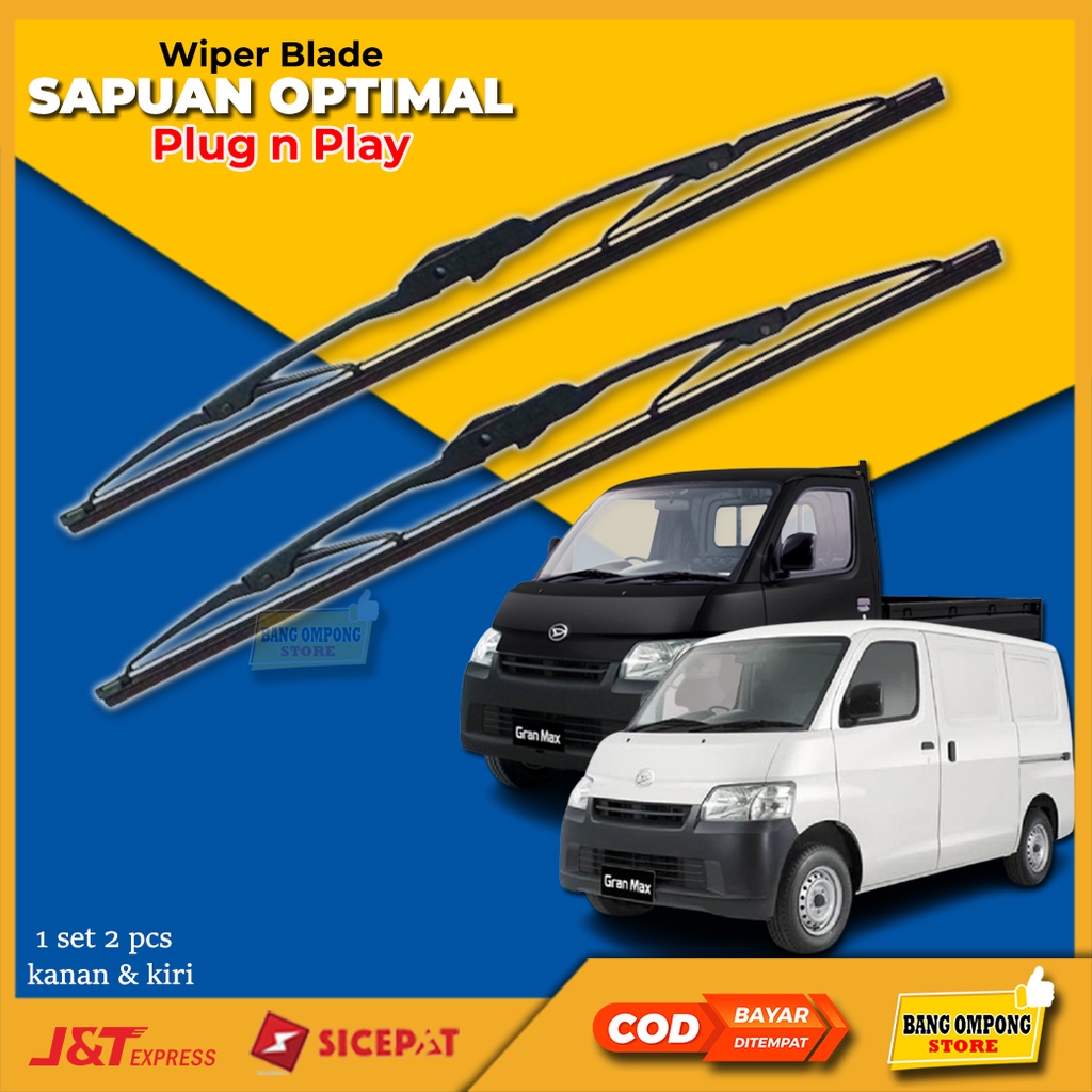 2 PCS Wiper Blade Kaca Mobil Daihatsu Gran Max Blind Van Wifer Mobil Grand Max Pickup Gran Max Pick up Pikup