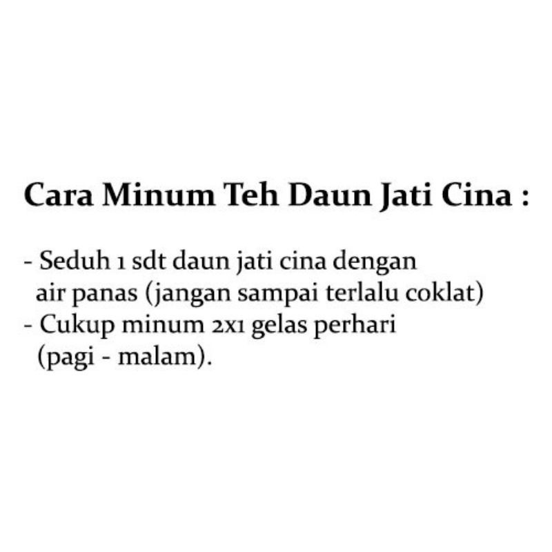 Teh Daun Jati Cina Teh Peluntur Lemak Pelangsing Memperlancar Buang Air Besar Teh Hijau Hikmah Penurun Bersat Badan Berkualitas Oyaya Kosmetik Pekanbaru Grosir Murah Riau