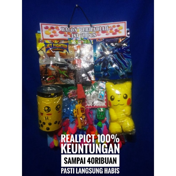 (Promo) Mainan lotre balon hadiah Celengan boba dan boneka