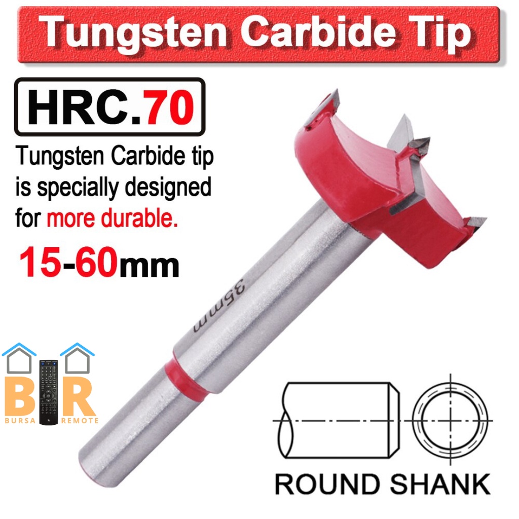 Mata Bor Pelubang Kayu Engsel Sendok Forstner Bit Hss Hole Saw Pembuat Lubang Bundar Tct Wood 16 - 60MM