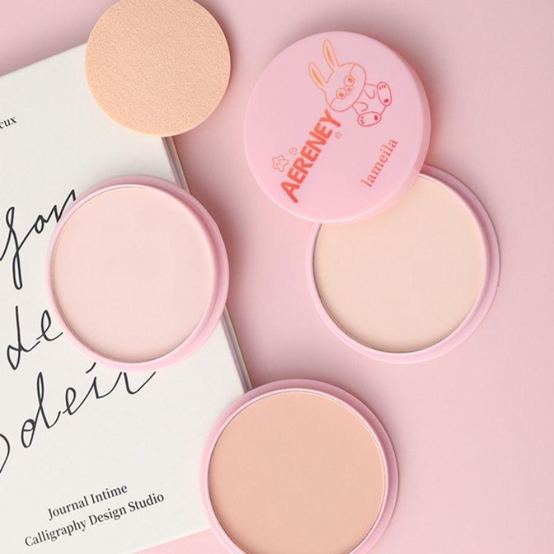 Bedak Padat Lameila Original Aereney Korean Make Up Tekstur Halus Dan Tahan Lama Pressed Powder Flawless