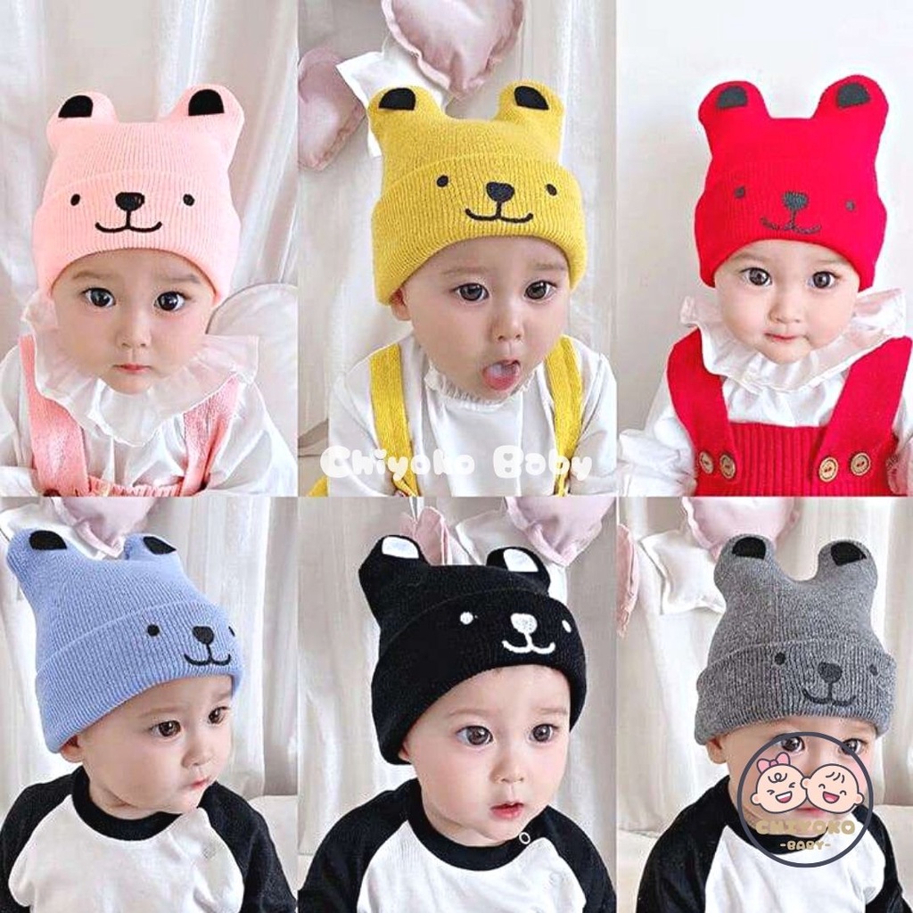 Topi Kupluk Rajut Bayi 1 sd 3 Tahun Telinga Doggy / Topi Kupluk Unisex / Topi Kupluk Anak motif Puppy Doggy Chiyoko Baby