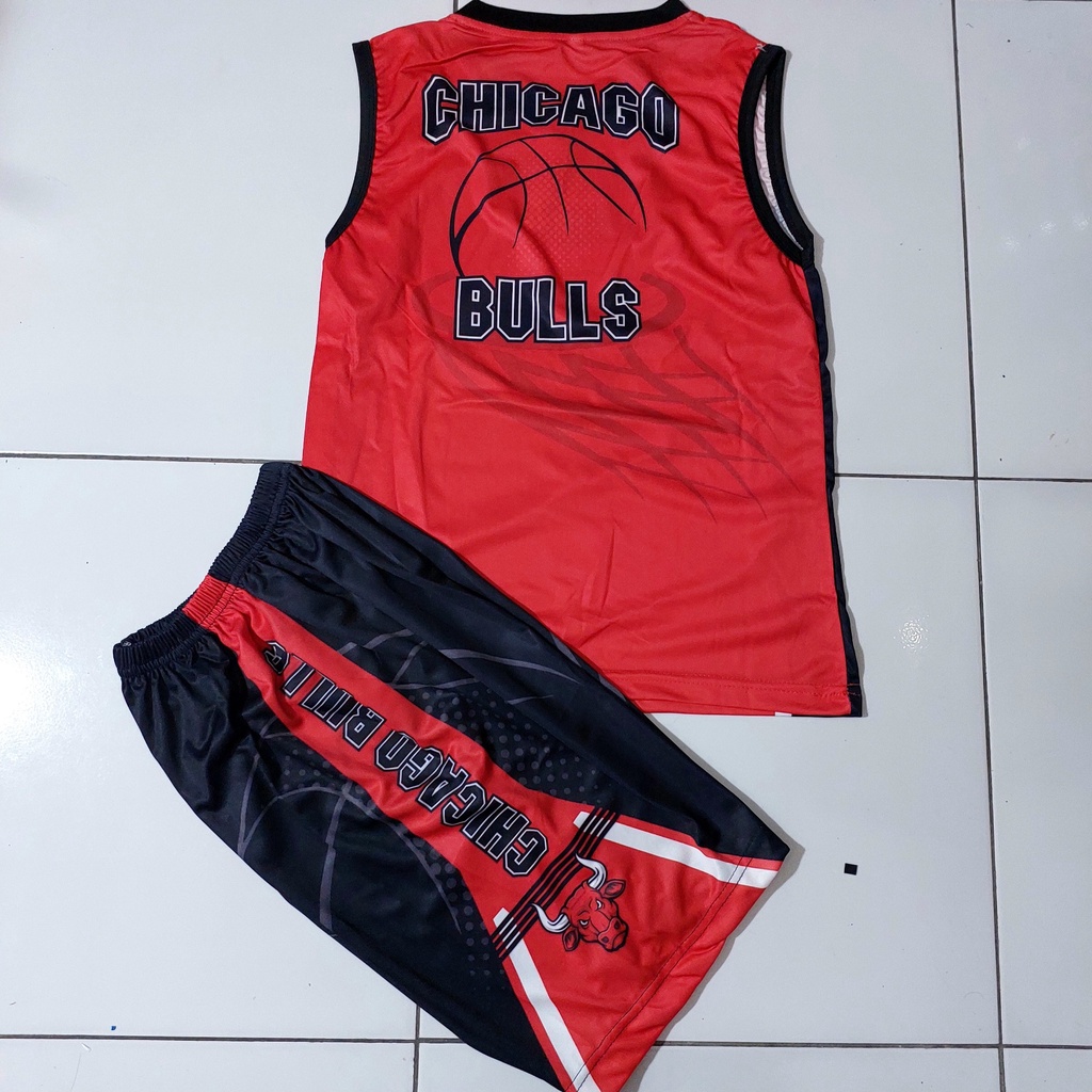 setelan baju basket anak/baju basket lekbong anak/setelan baju kutung basket usia 6-12thn