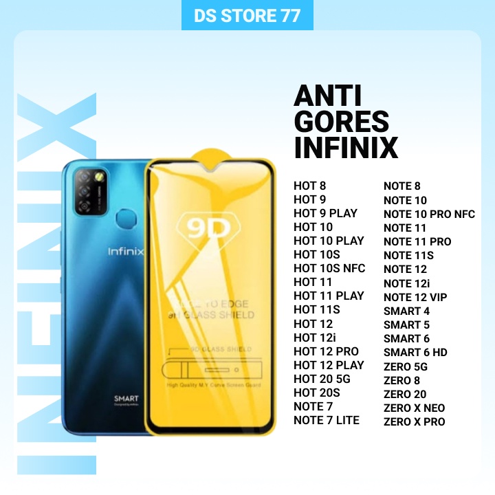 KACA ANTIGORES TEMPERED GLASS INFINIX HOT 8/9/9 PLAY/10/10 PLAY/10S/10S NFC/11/11 PLAY/11S/12/12i/12