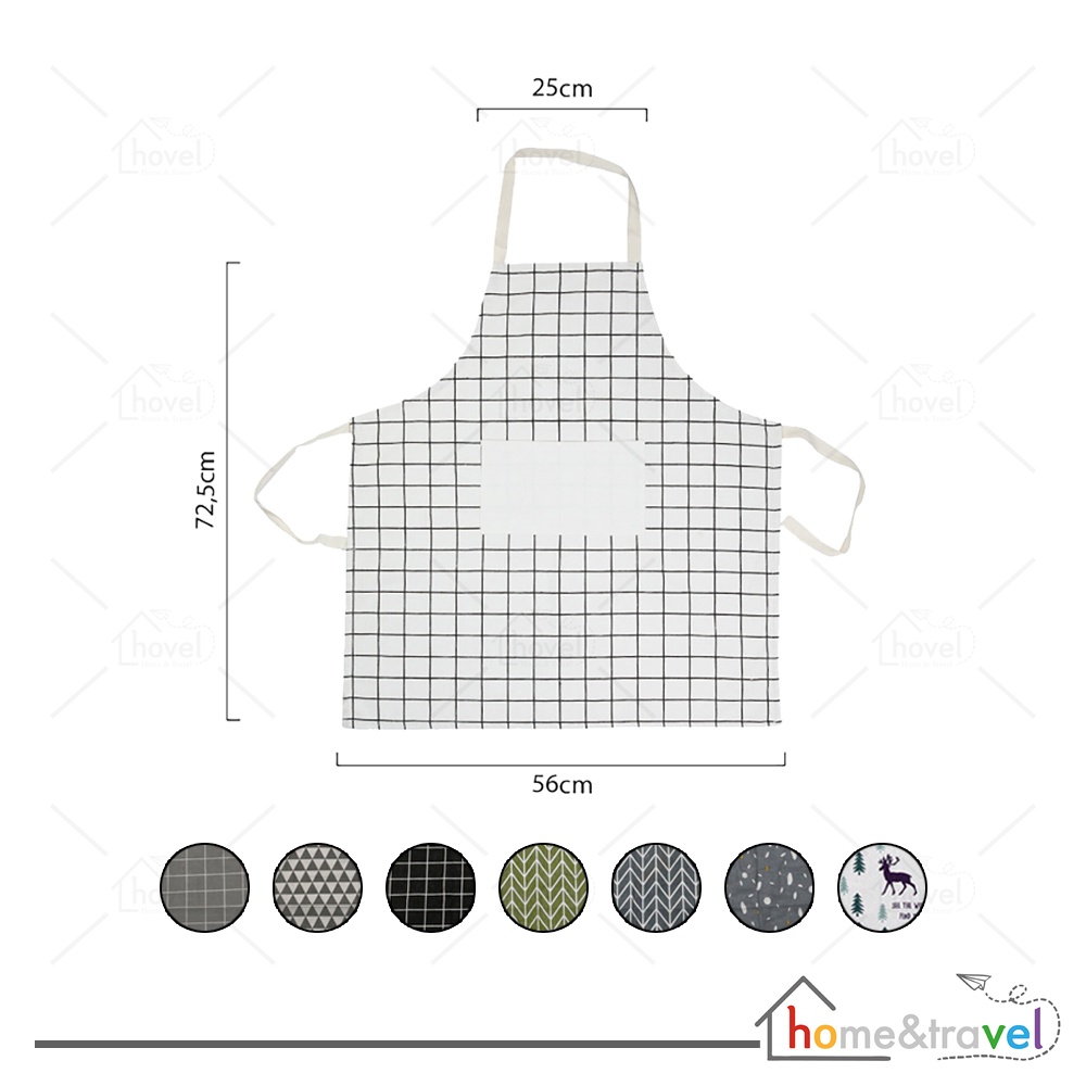 HOVELSHOP Celemek Dapur Apron Masak Pelindung Baju Kain Lap Anti Noda Premium