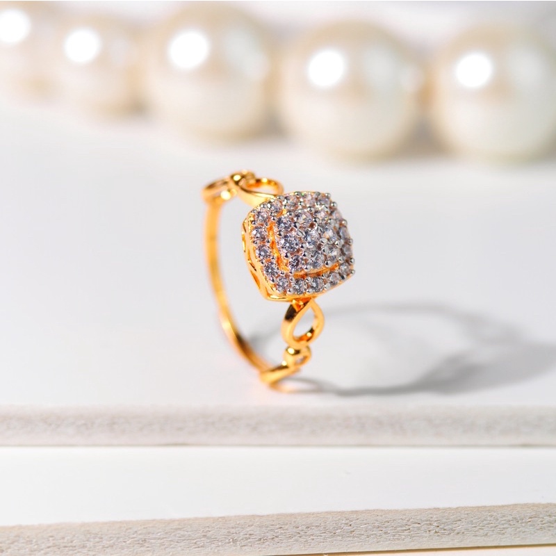 Cincin Emas Kubus Full Mata Cap Tetes Air Samping- Toko Emas Gadjah