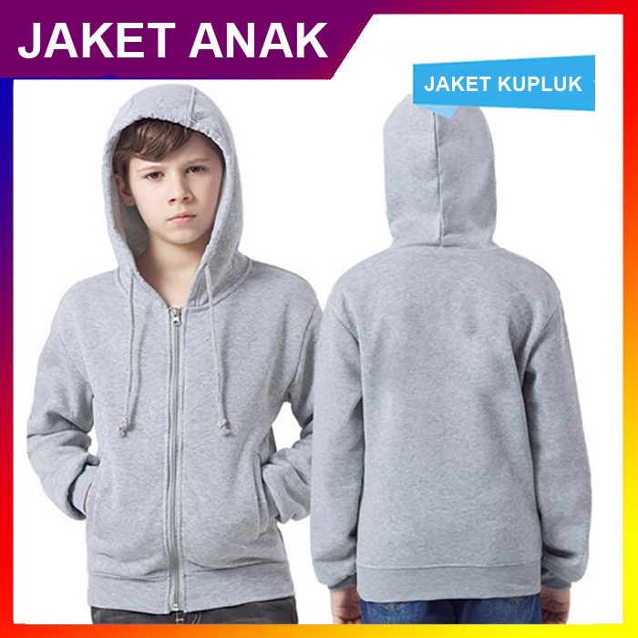 Jaket anak free cetak  bordir nama sendiri jaket resleting hoodie