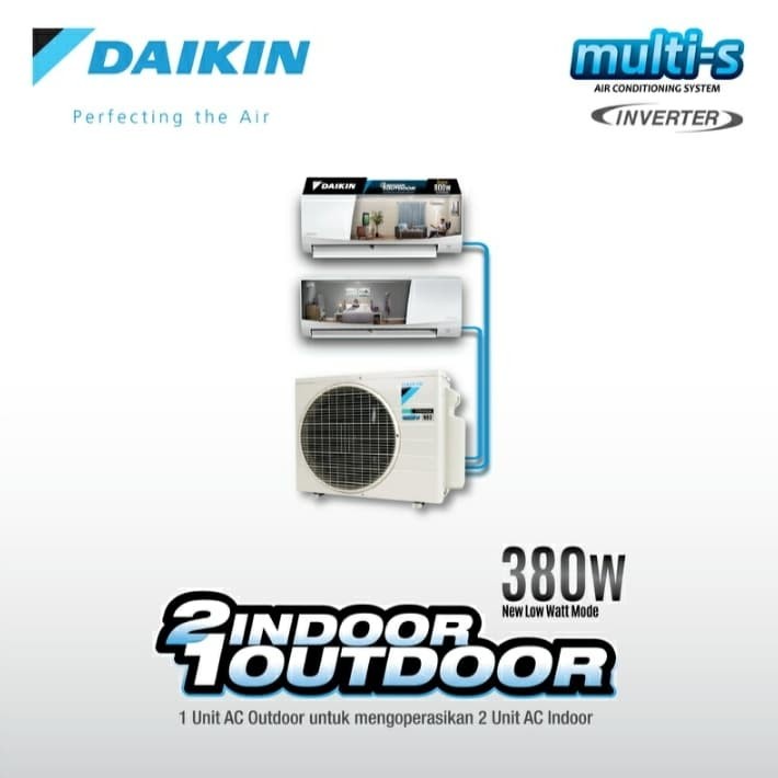 AC Daikin Multi Split 2 Indoor 1 Outdoor 1/2 PK &amp; 1/2 PK (2MKC20RVM4)