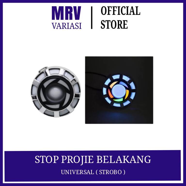 Lampu stoplamp-stop lamp belakang projie-ironman-pelangi-rainbow-bulat-sisik strobo untuk semua jeni
