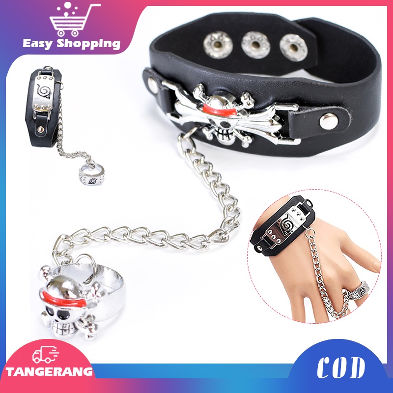 Anime Naruto One Piece Bracelet Ring Punk Rivet Untuk Aksesoris Kostum Cosplay