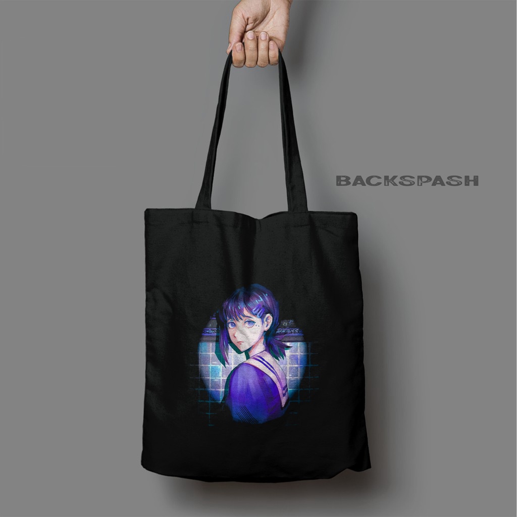 TOTEBAG ANIME CHAINSAW MAN DENJI AKI HITAM CUSTOM PRIA DAN WANITA