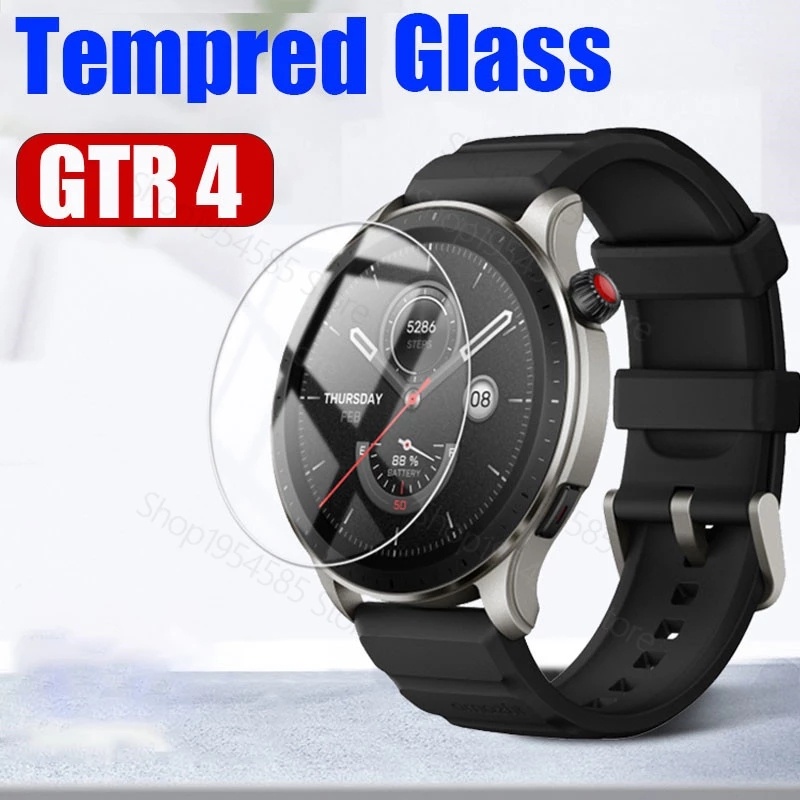 [Harga Grosir] Penutup Pelindung Bebas Gelembung Anti Gores Shockproof Pelindung Layar HD Watch Tempered Glass Film Watch Screen Guard Aksesoris Untuk Huami Amazfit Gtr4