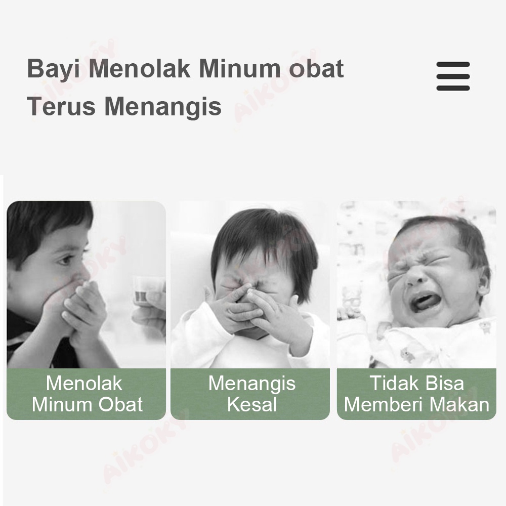 Aikoky Penyuap suntik bayi/Pipet obat bayi/Medicine feeder baby