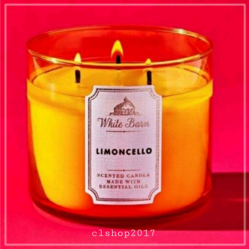 BATH &amp; BODY WORKS BBW LIMONCELLO 3-WICK SCENTED CANDLE 411 G PENGHARUM RUANGAN