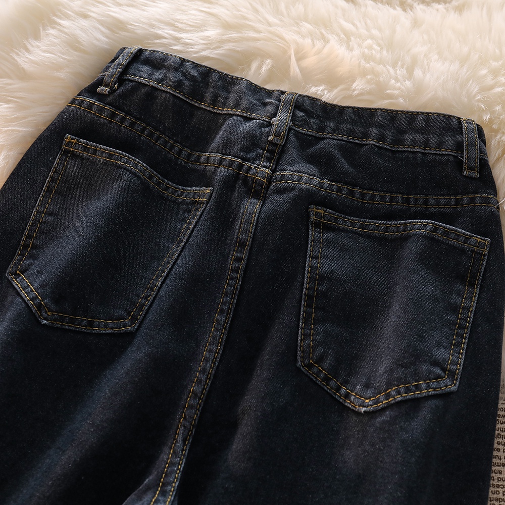 New hitam celana jeans panjang wanita kulot high waist murah kekinian