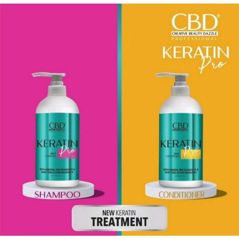 CBD KERATIN PRO SHAMPOO &amp; CONDITIONER CBD PERAWATAN RAMBUT 1000 ML